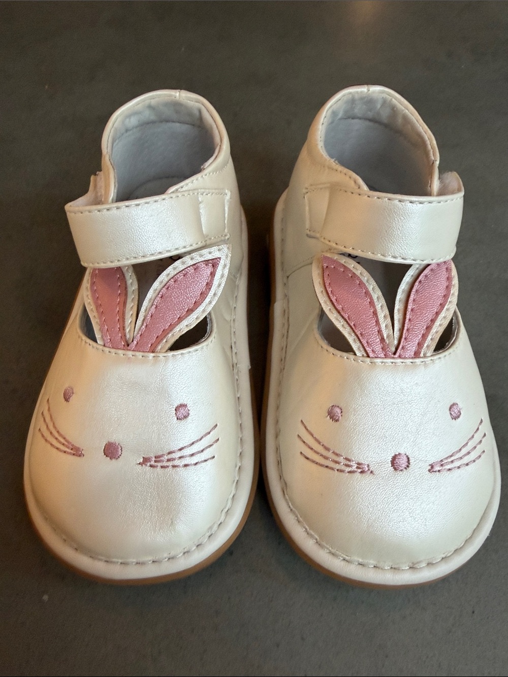 Wee Squeak Toddler Bunny Mary Jane Shoes - Pink & White